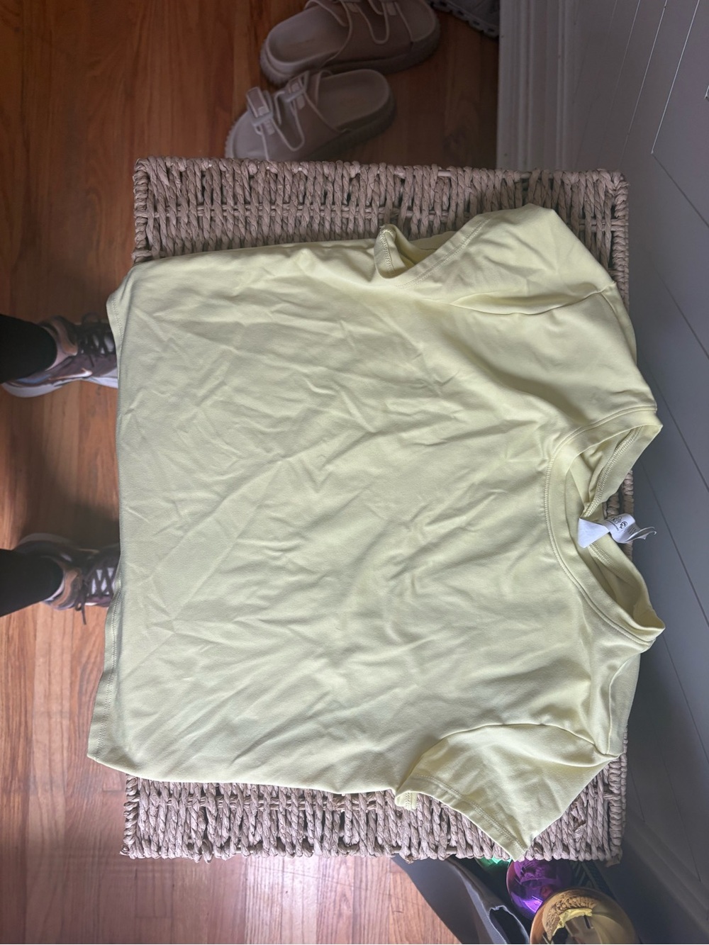 ALO Yoga Pale Yellow Crew Tee
